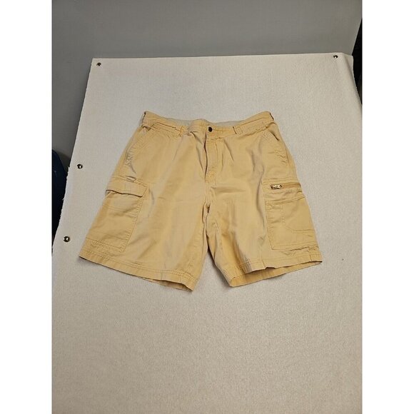 Columbia Shorts Mens 36 Yello Cargo Pockets Outdoors Hiking Utility 10" Inseam * - Picture 1 of 7